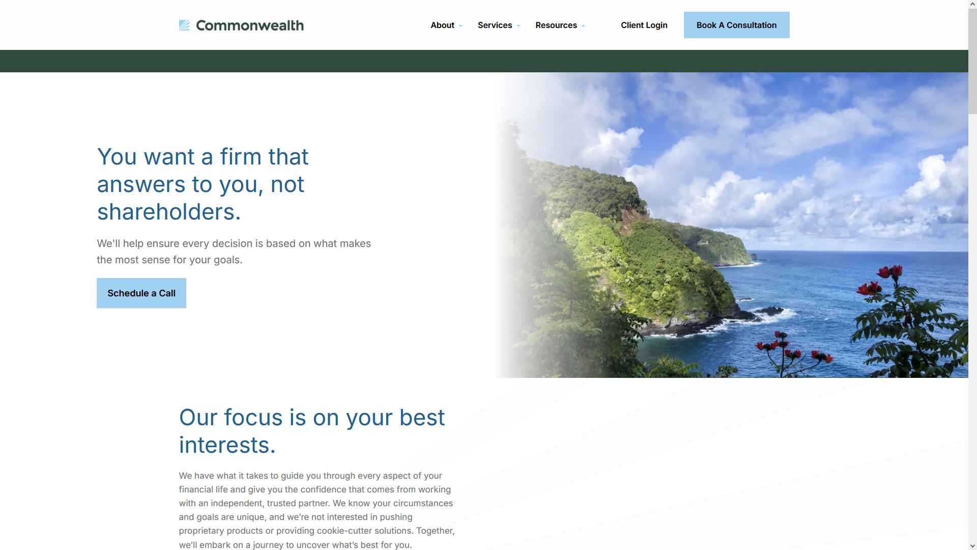 Commonwealth Financial Network Hawaii homepage.